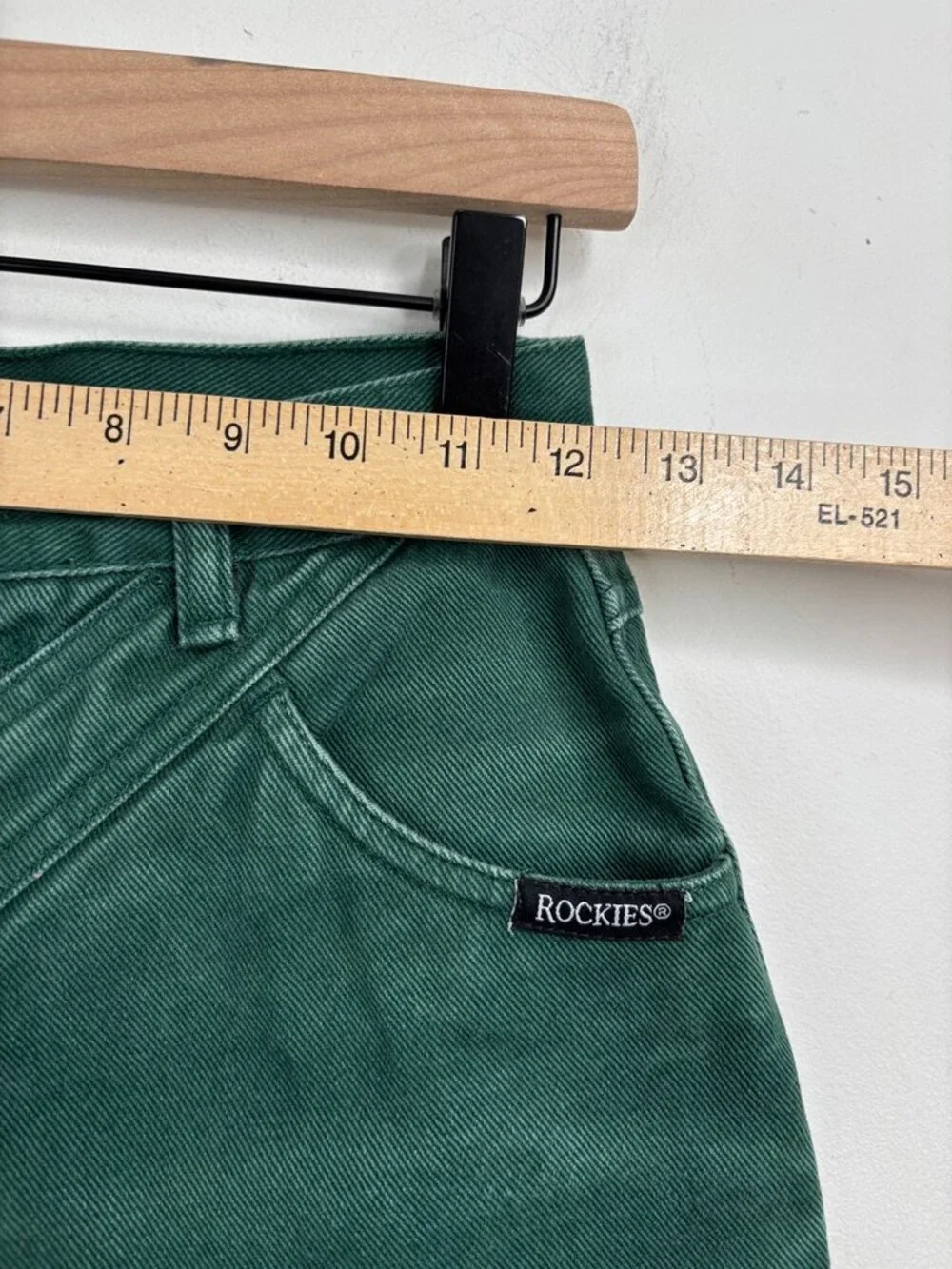VTG Rockies Jeans 28/7 Green High Waist Bareback Western Denim 80s Made in USA